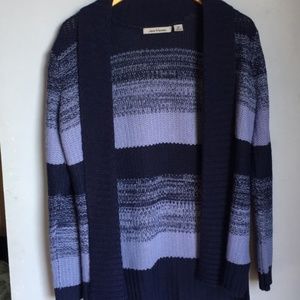 JASON MAXWELL Navy Knitted Open Cardigan